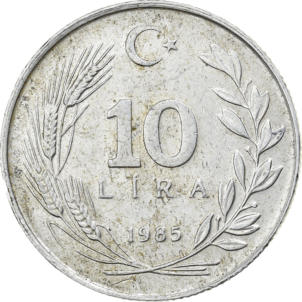 Turquia, 10 Lira, 1985, Alumínio, EF(40-45), KM:964