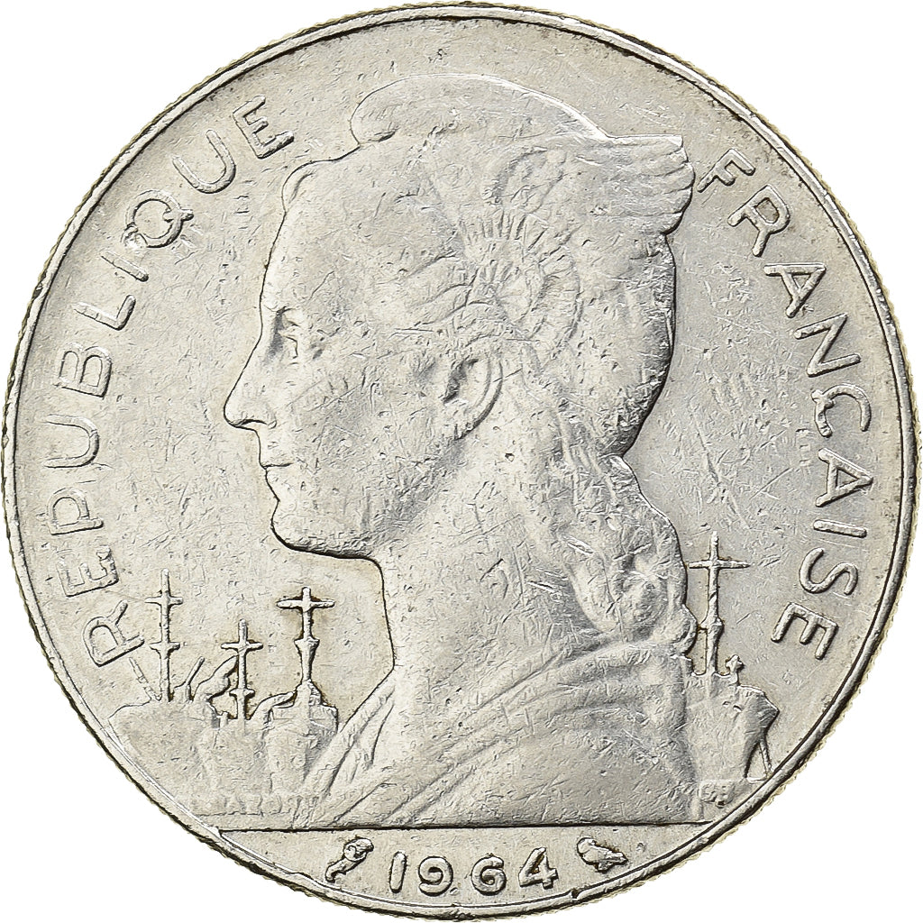La Réunion, 100 Francs, 1964, Paris, Nickel, EF(40-45), Lecompte:105, KM:13