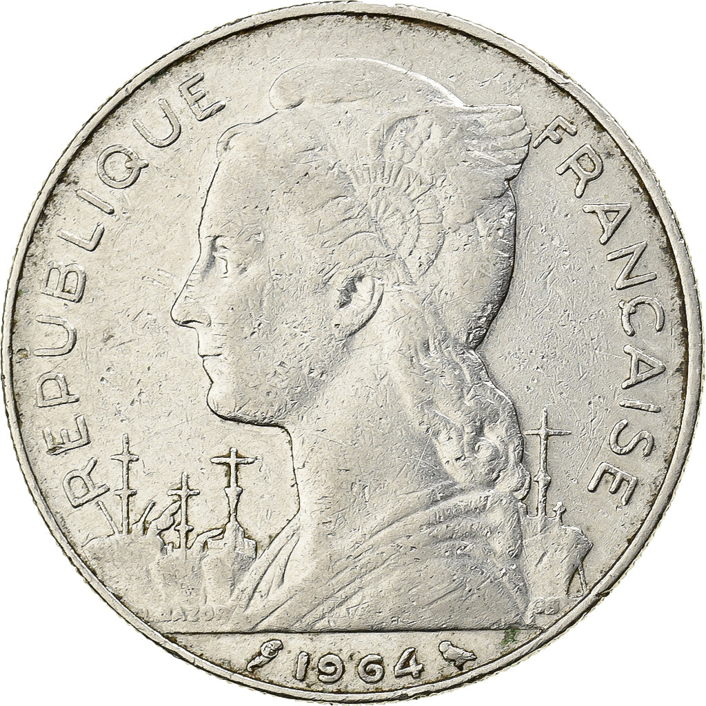 Réunion, 100 Francs, 1964, Paris, Nichel, BB, Lecompte:105, KM:13