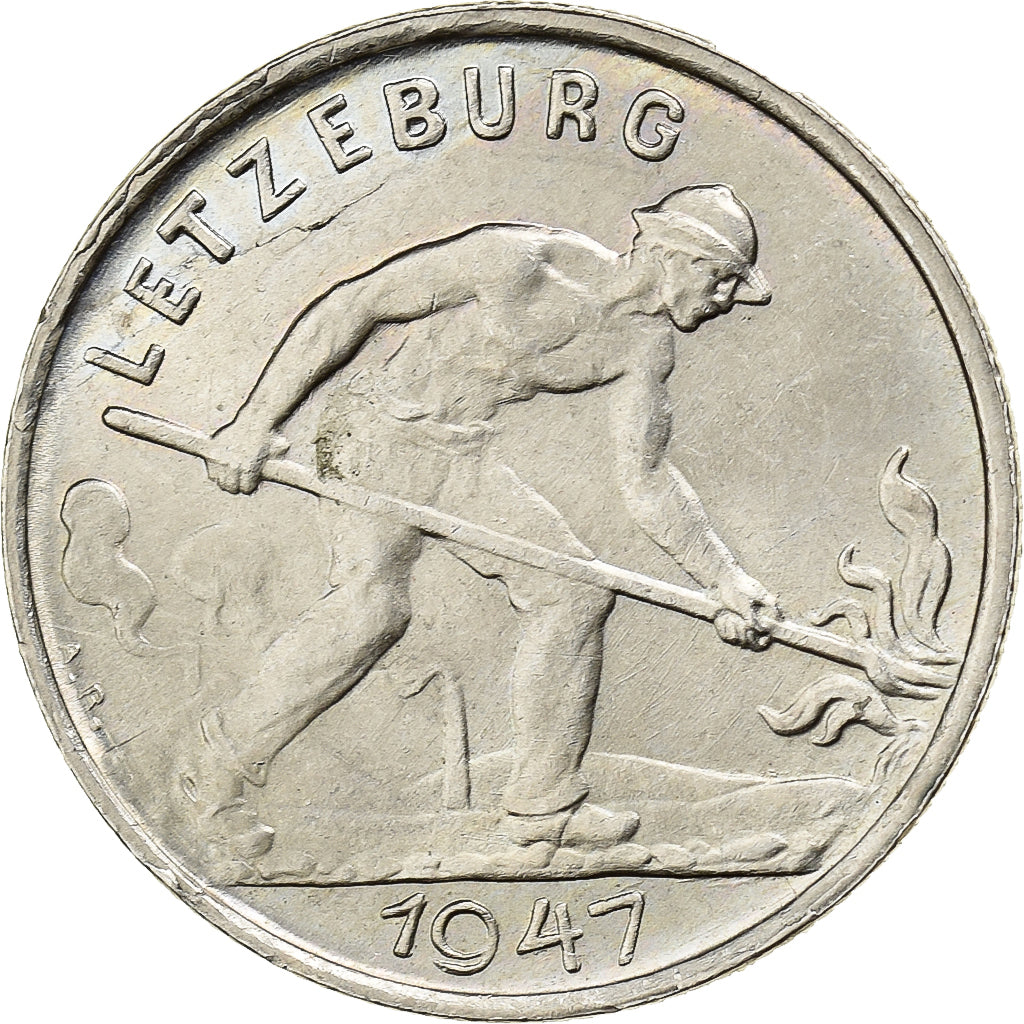 Luxembourg, Charlotte, Franc, 1947, Copper-nickel, AU(50-53), KM:46.1