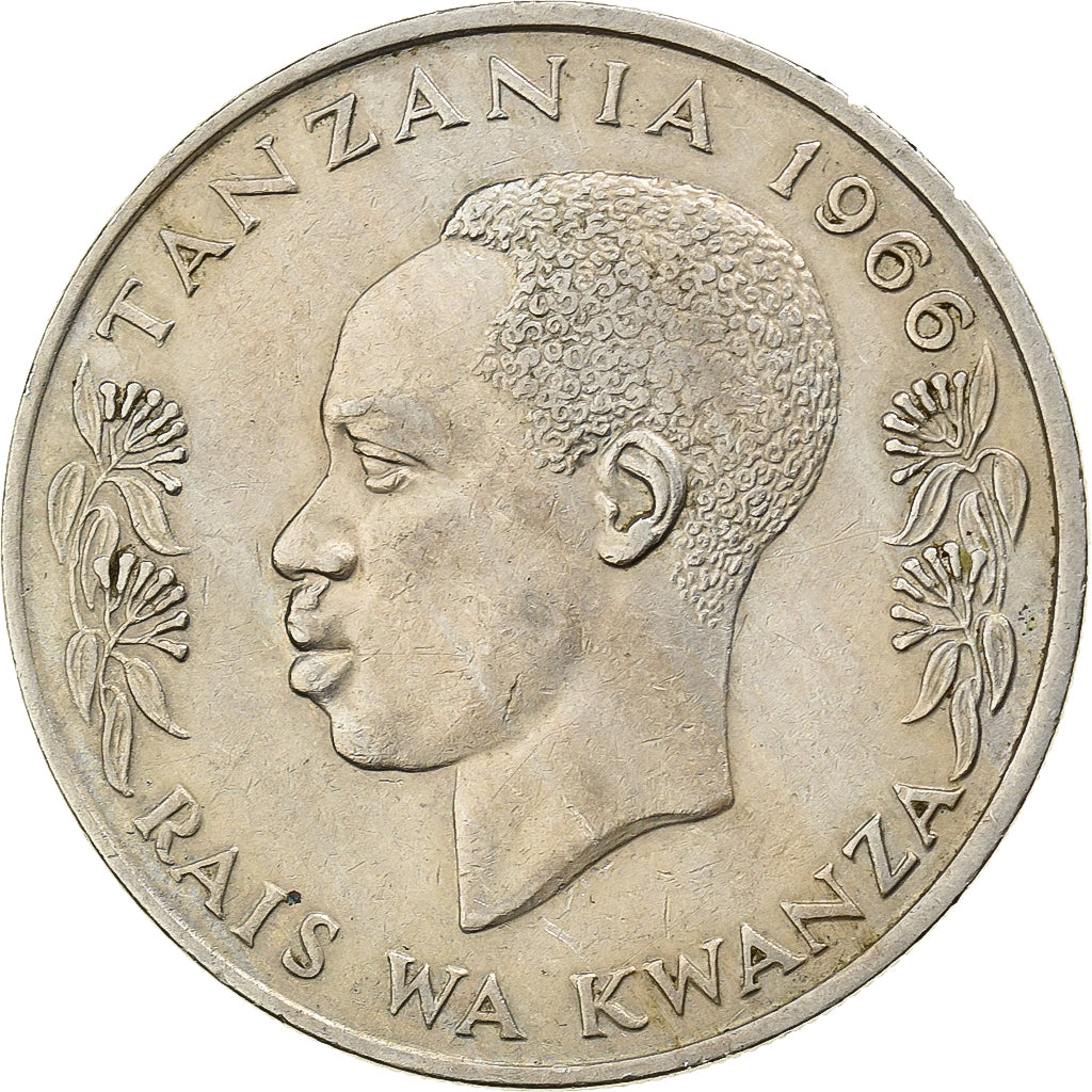 Tanzânia, Shilingi, 1966, Cobre-níquel, EF(40-45), KM:4