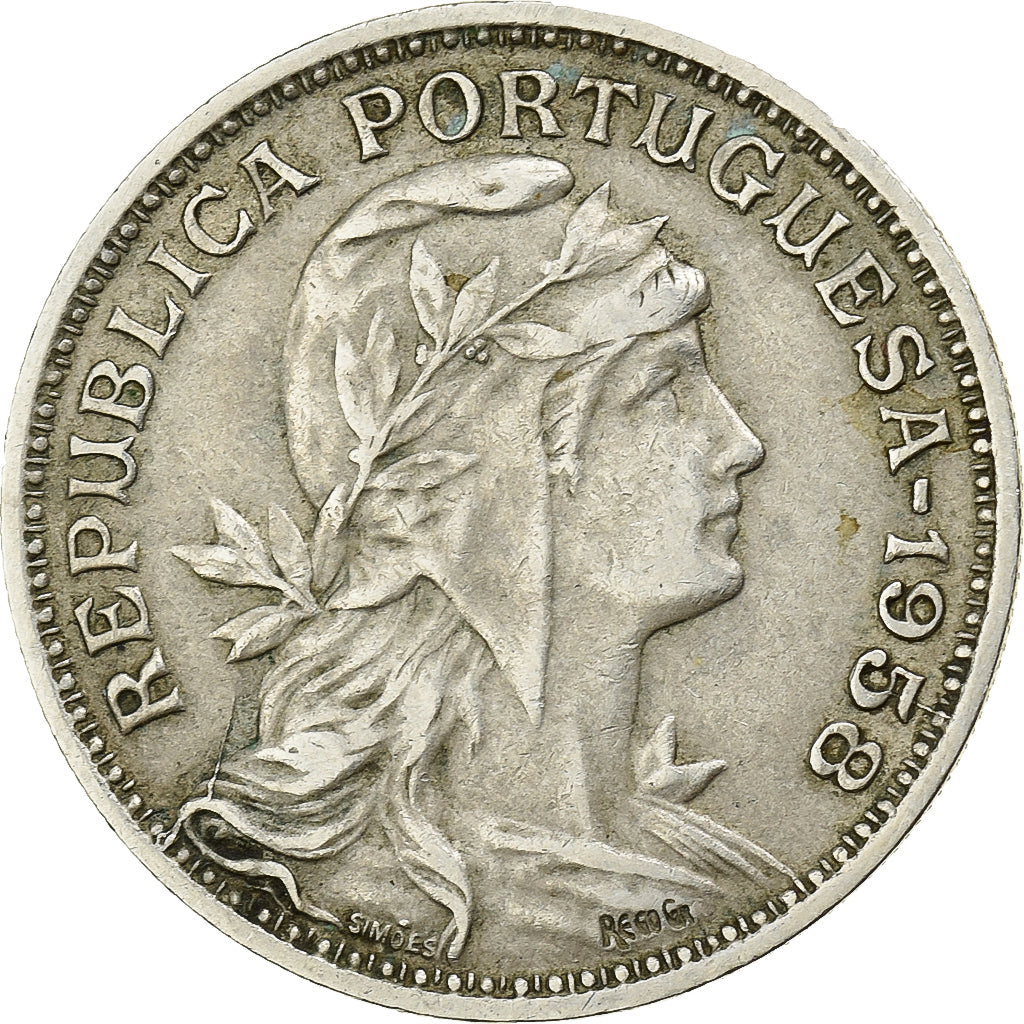 Portugal, 50 Centavos, 1958, Kupfer-Nickel, SS, KM:577