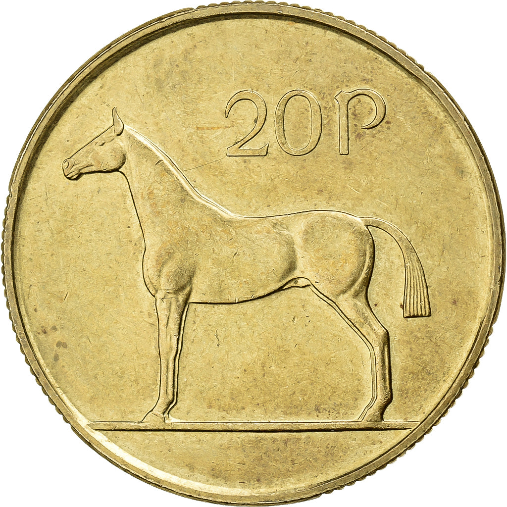 REPUBLIEK IERLAND, 20 Pence, 1996, Nickel-Bronze, ZF+, KM:25