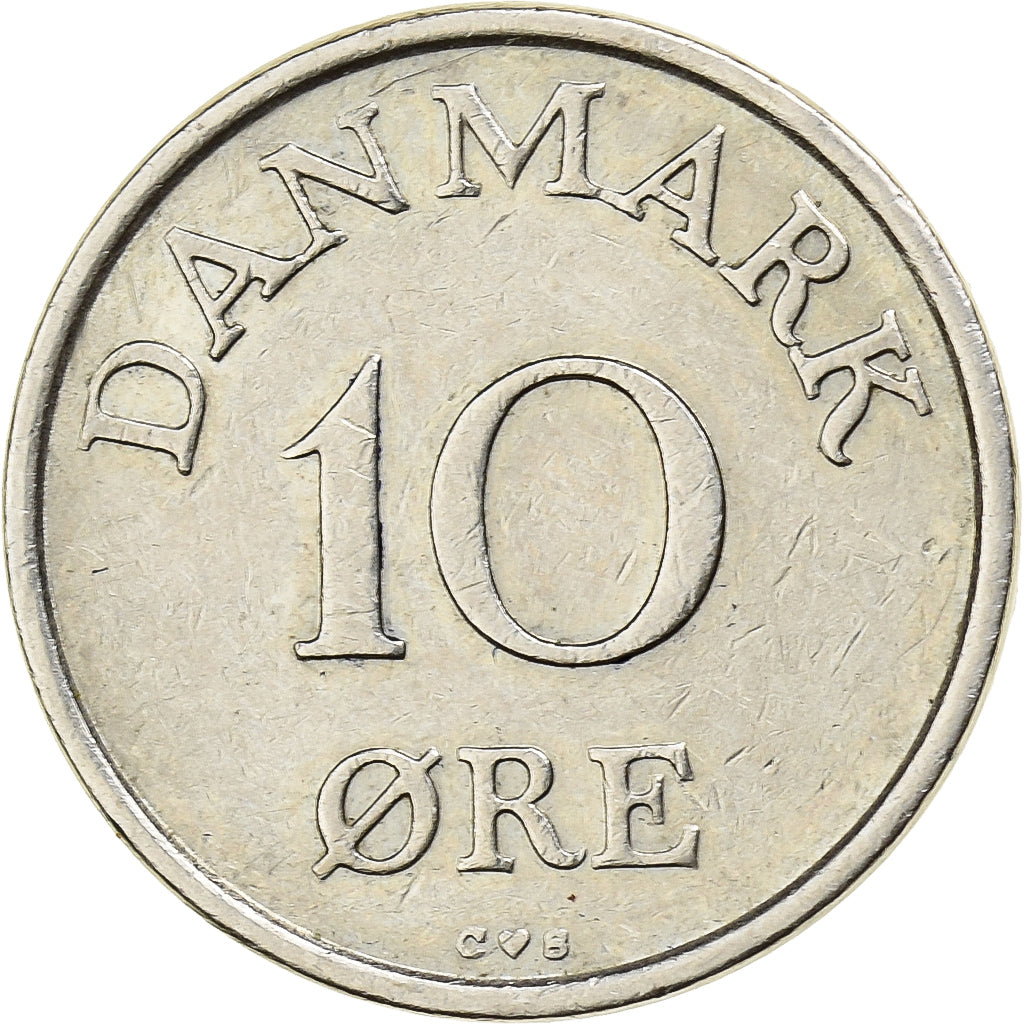 Dinamarca, Frederik IX, 10 Öre, 1958, Copenhagen, Cobre-níquel, EF(40-45)