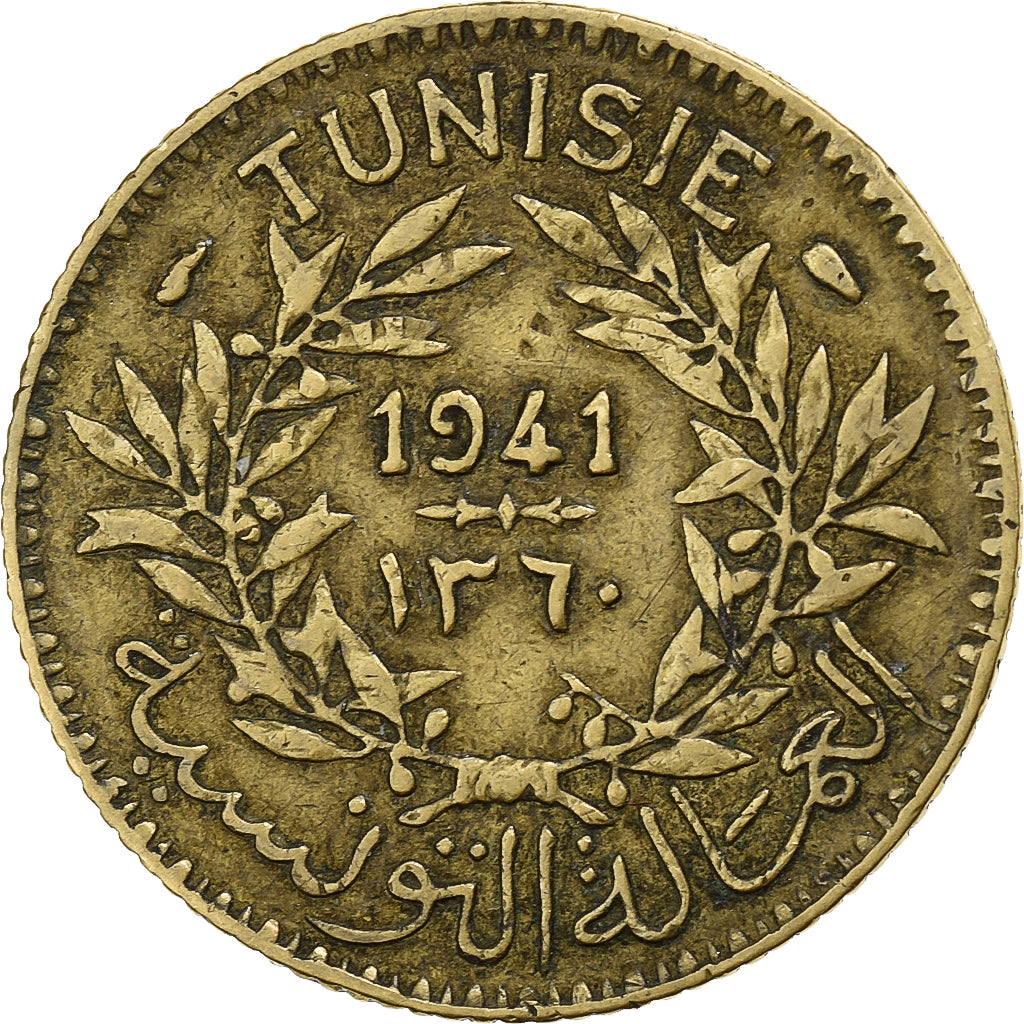 Tunisia, Anonymous, Franc, 1941, Paris, Aluminium-Brąz, EF(40-45)