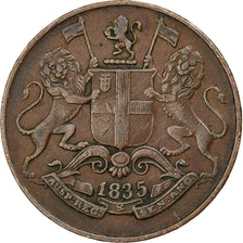 British India, 1/4 Anna, 1835, Copper, EF(40-45), KM:446.1