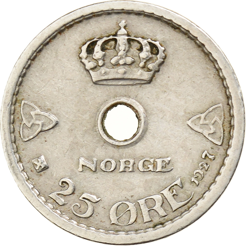 Noruega, Haakon VII, 25 Öre, 1927, Cobre-níquel, EF(40-45), KM:384