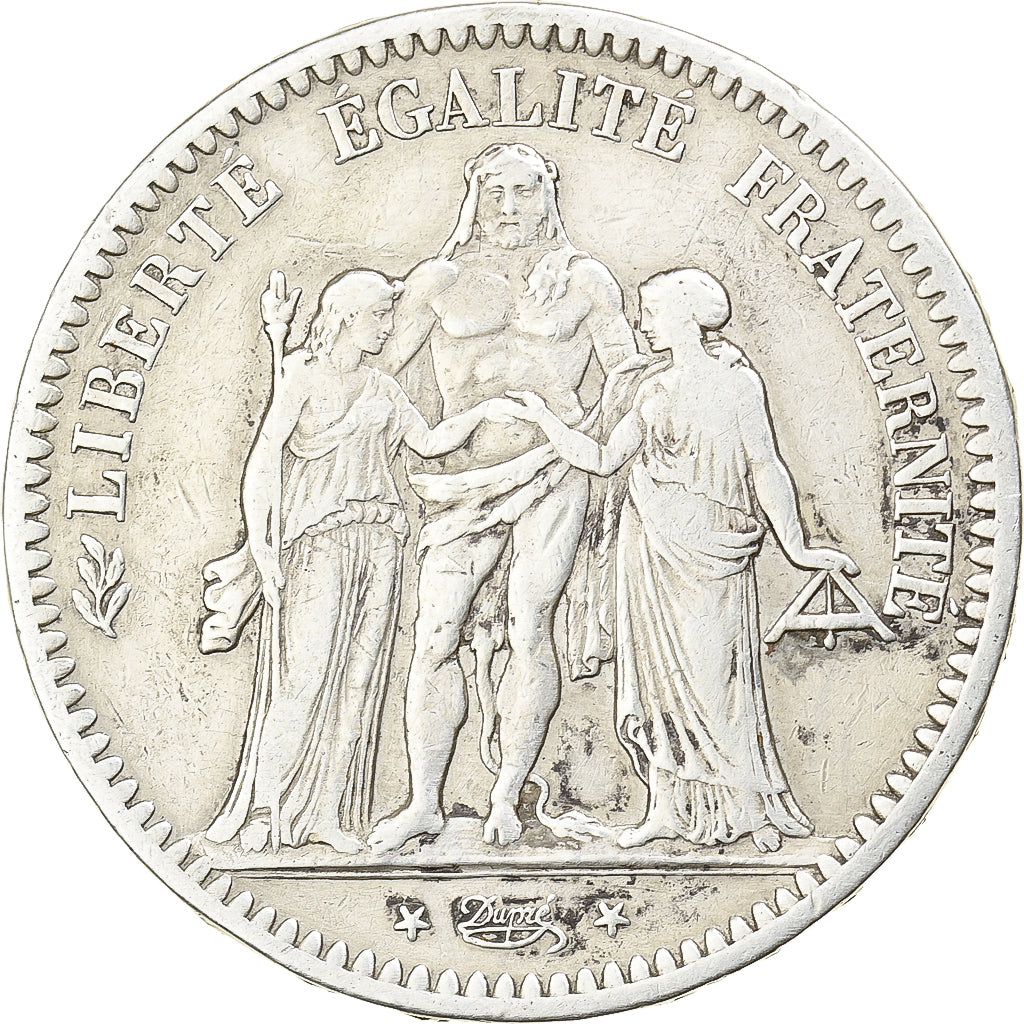 Francia, 5 Francs, Hercule, 1848, Paris, Plata, BC+, Gadoury:683, KM:756.1