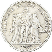 Francia, 5 Francs, Hercule, 1848, Paris, Plata, BC+, Gadoury:683, KM:756.1