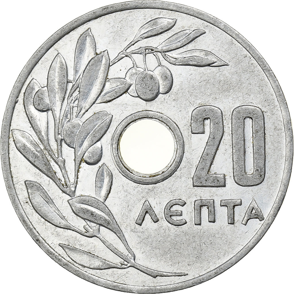 Grecia, 20 Lepta, 1959, Athens, Alluminio, SPL-, KM:79