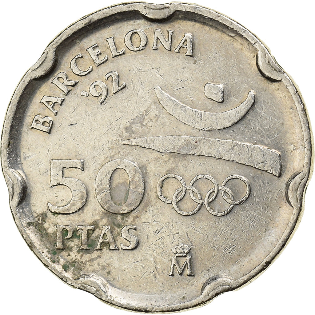 España, Juan Carlos I, 50 Pesetas, 1992, Madrid, Cobre - níquel, MBC, KM:906