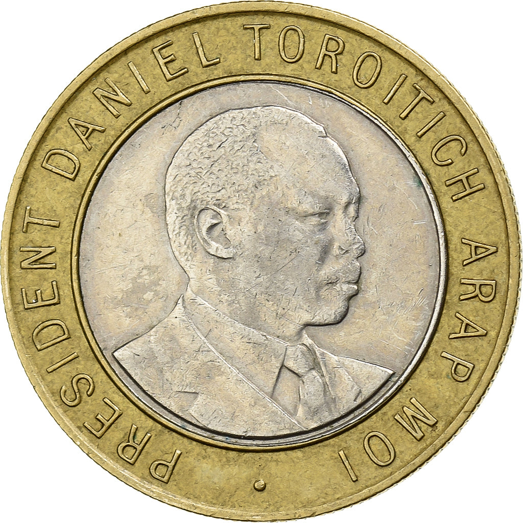 Kenya, 10 Shillings, 1995, British Royal Mint, Bi-Metallic, EF(40-45), KM:27