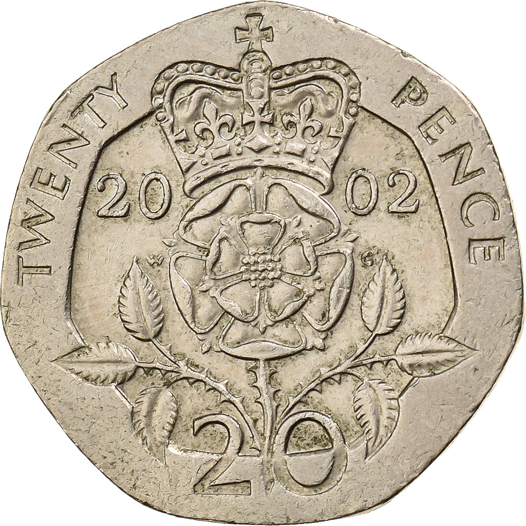 Gran Bretagna, Elizabeth II, 20 Pence, 2002, Rame-nichel, BB, KM:990