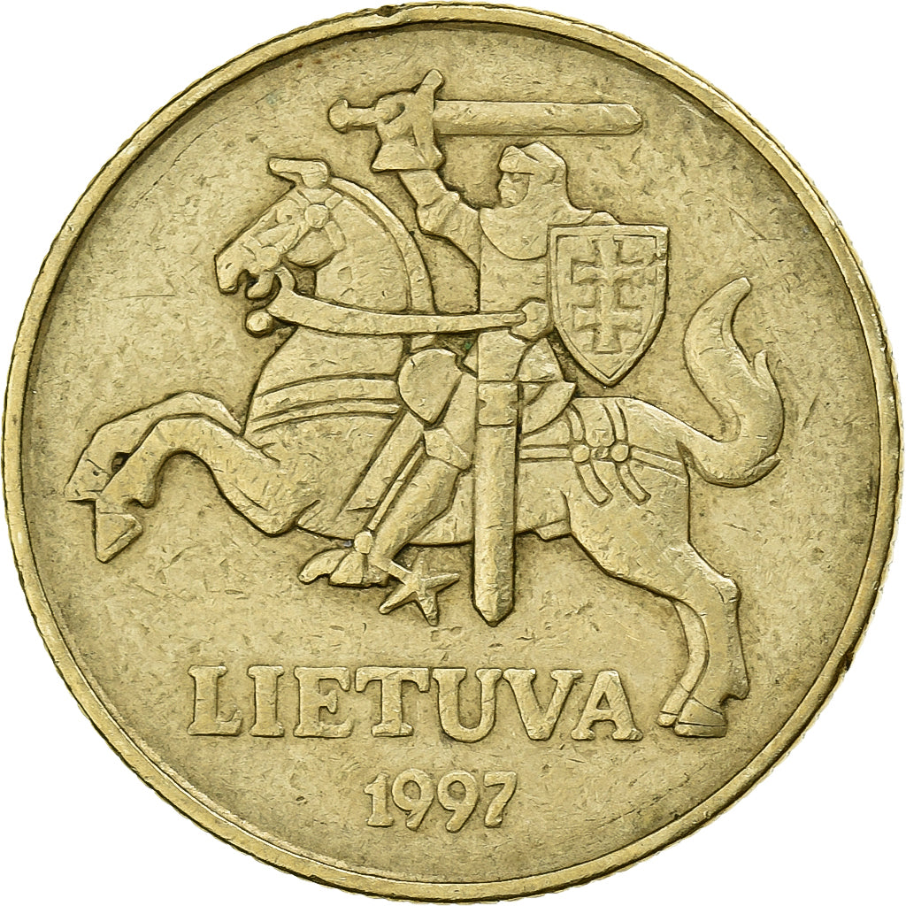 Lituânia, 50 Centu, 1997, Níquel-Latão, EF(40-45), KM:108
