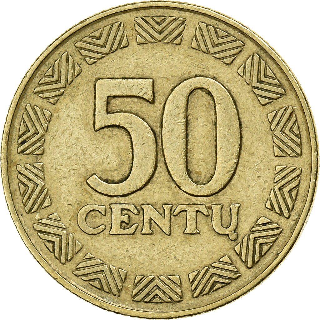 Lituânia, 50 Centu, 1997, Níquel-Latão, EF(40-45), KM:108