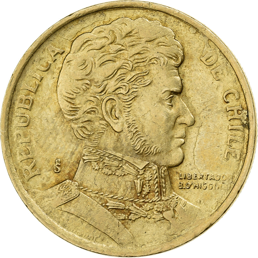 Chile, 10 Pesos, 1997, Santiago, Aluminum-Bronze, EF(40-45), KM:228.2