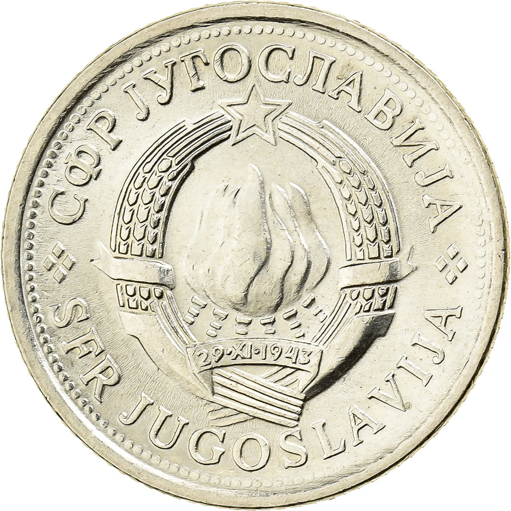 Yugoslavia, Dinar, 1980, Copper-Nickel-Zinc, AU(55-58), KM:59