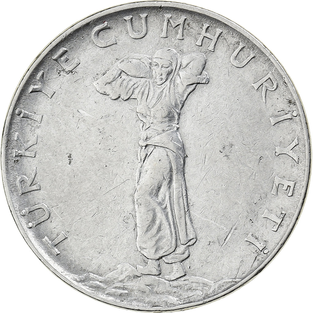 Turquía, 25 Kurus, 1960, Acero inoxidable, MBC, KM:892.2