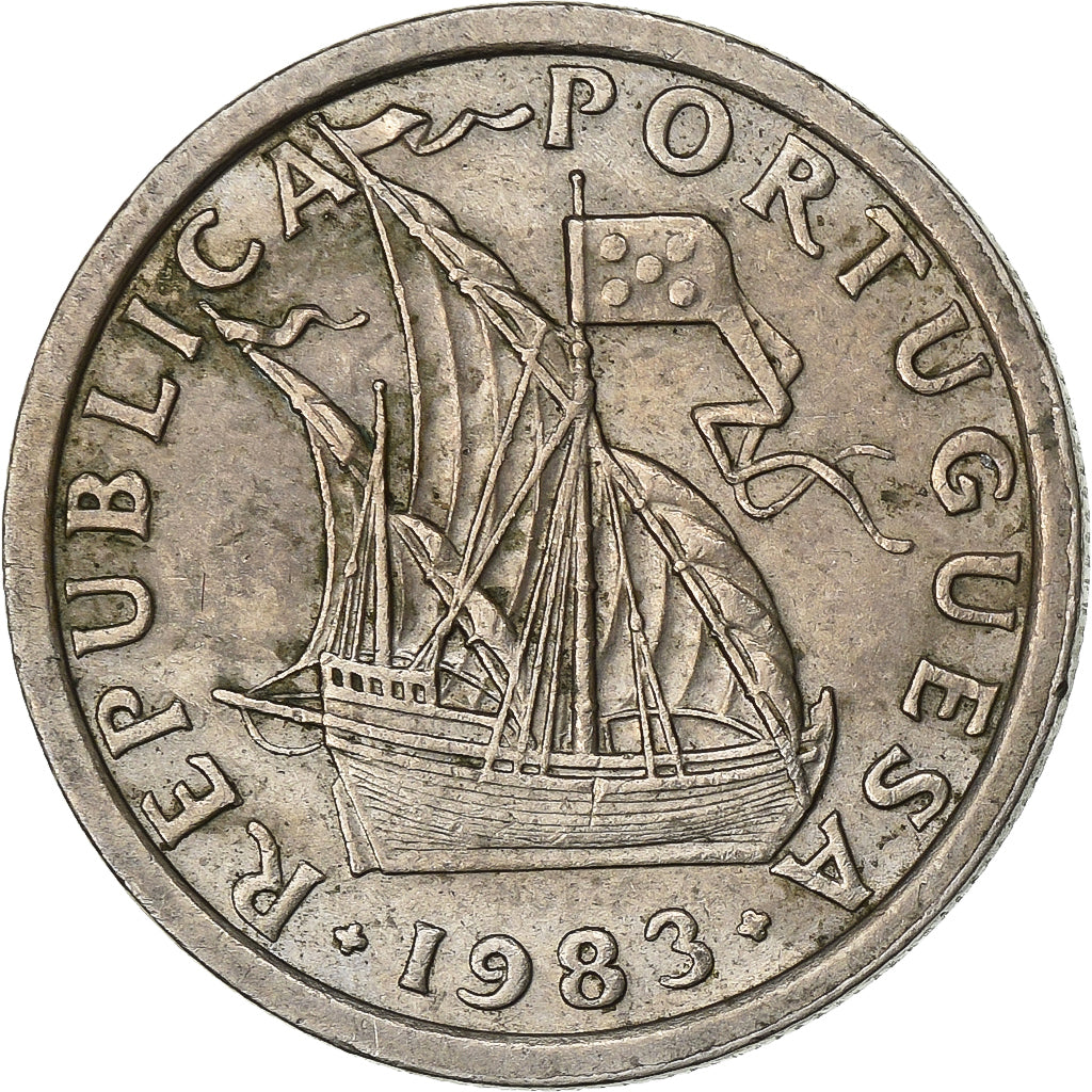 Portugal, 2-1/2 Escudos, 1983, Copper-nickel, EF(40-45), KM:590