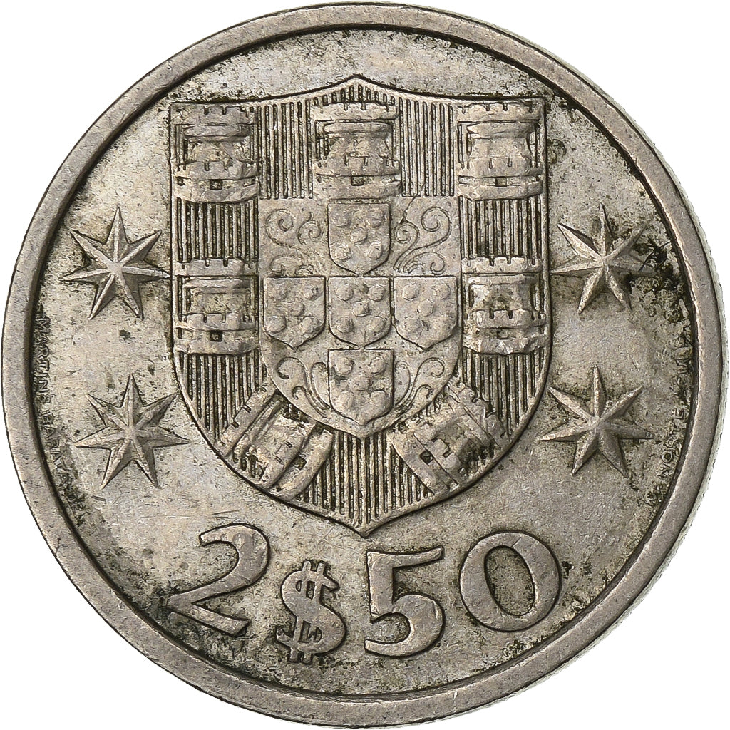 Portugal, 2-1/2 Escudos, 1983, Copper-nickel, EF(40-45), KM:590