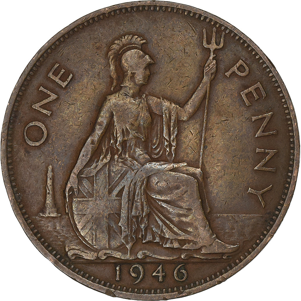 Great Britain, George VI, Penny, 1946, Bronze, EF(40-45), KM:845