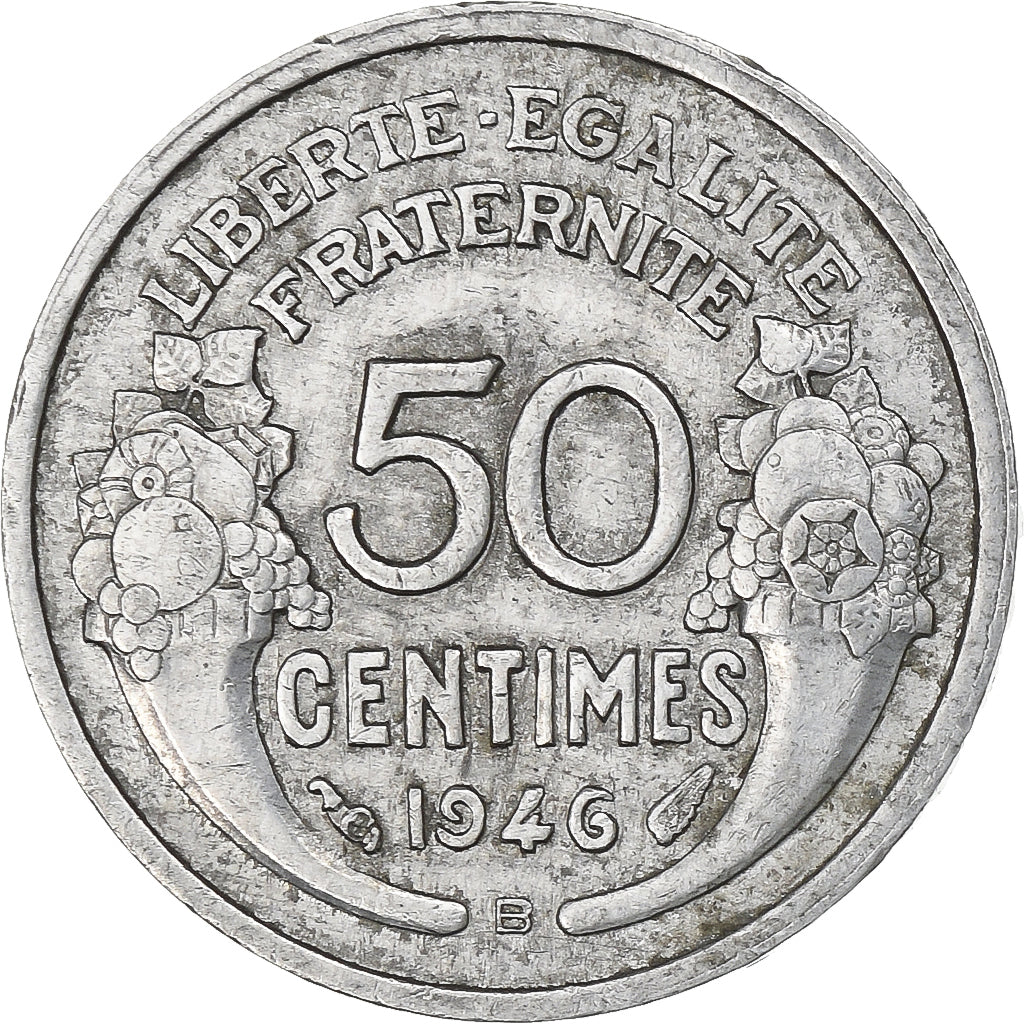 France, 50 Centimes, Morlon, 1946, Beaumont - Le Roger, Aluminium, TTB