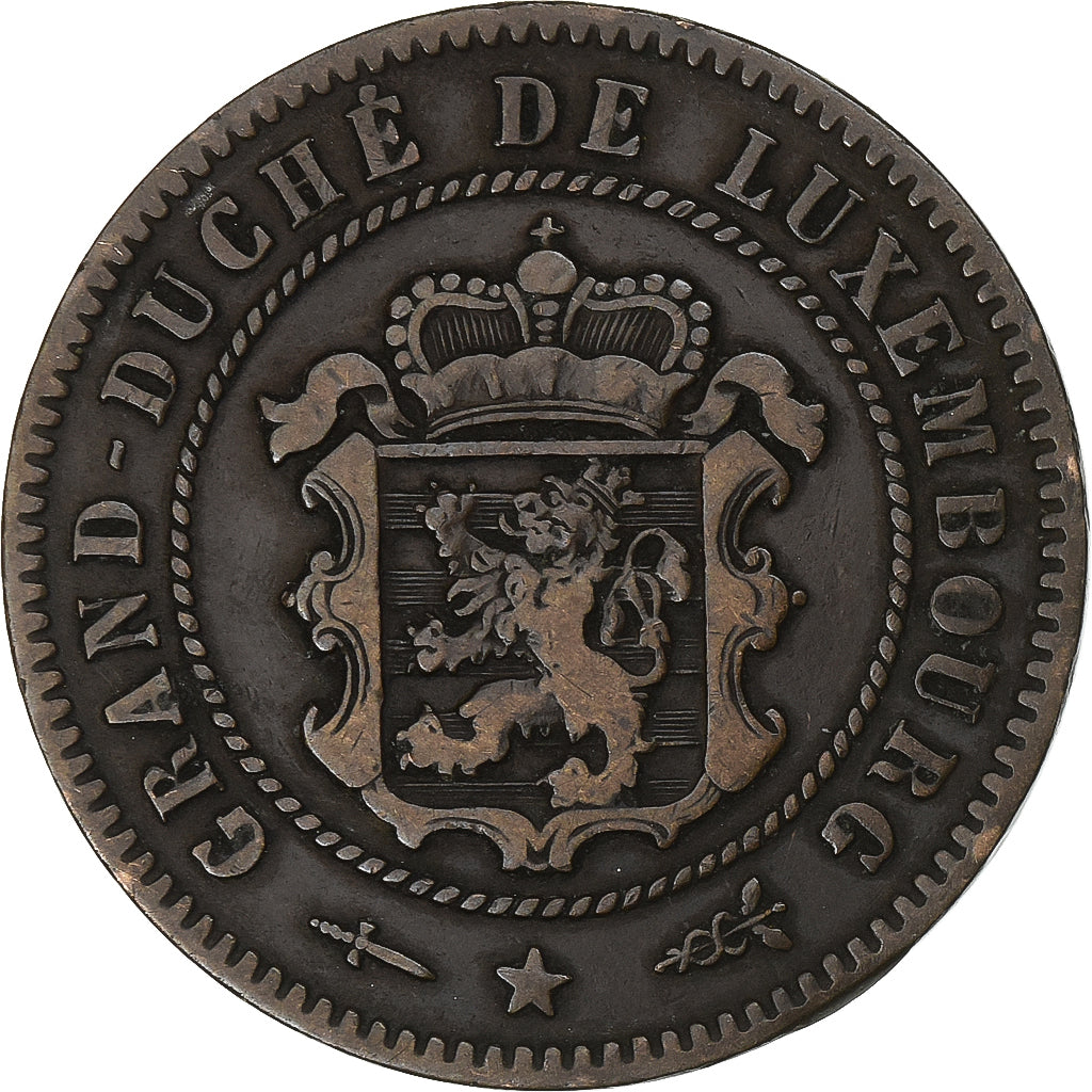 Luxemburg, William III, 5 Centimes, 1870, Utrecht, Bronze, S+, KM:22.1