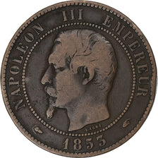 France, Napoleon III, 10 Centimes, 1853, Paris, Bronze, VF(20-25), KM:771.1