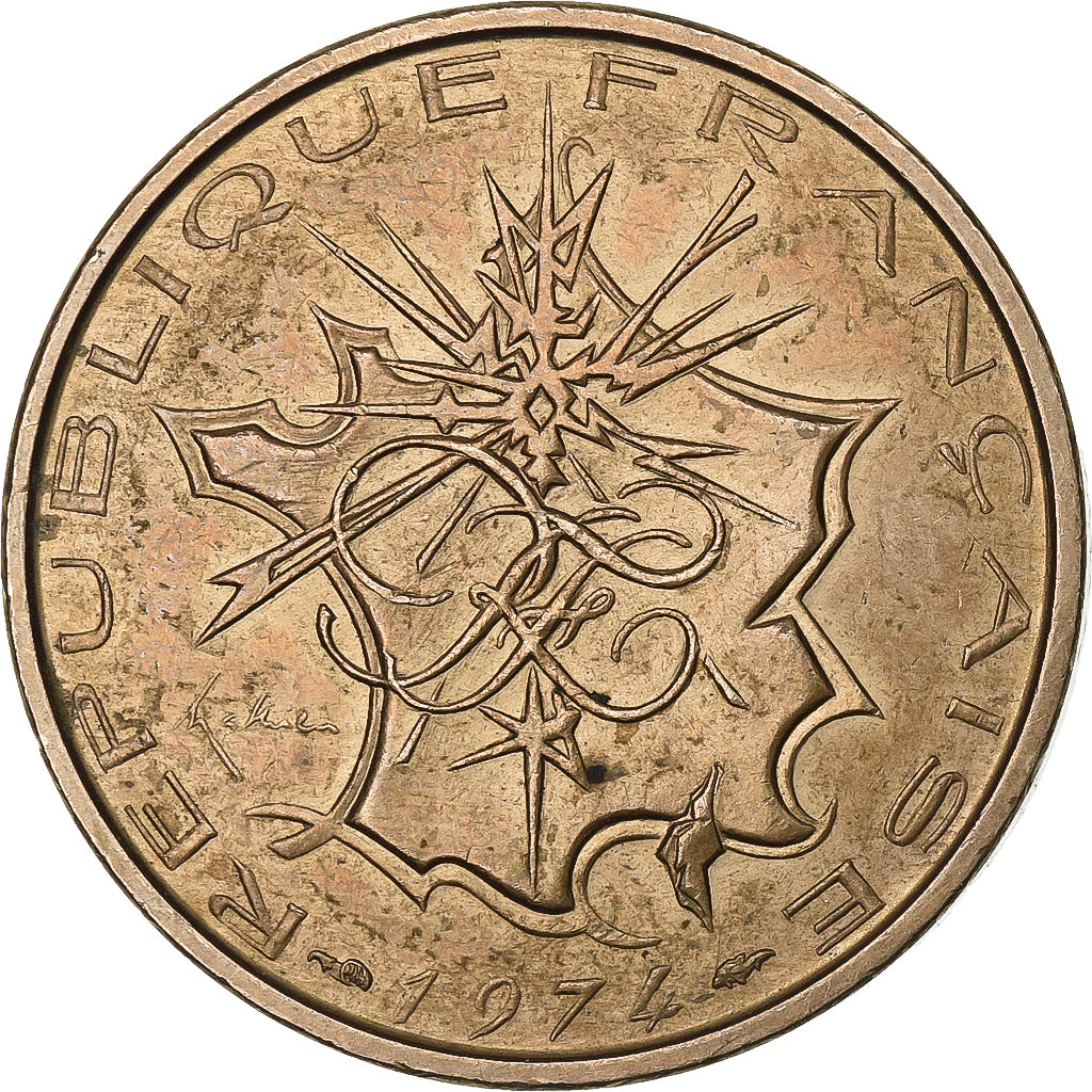 Frankreich, 10 Francs, Mathieu, 1974, Paris, Nickel-brass, SS, Gadoury:814