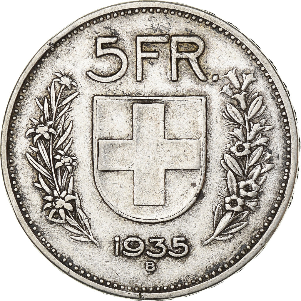 Schweiz, 5 Francs, 1935, Bern, Silber, SS, KM:40