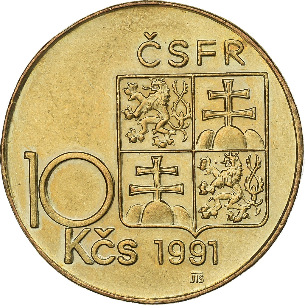 Tchécoslovaquie, 10 Korun, 1991, Nickel-Bronze, SUP, KM:153
