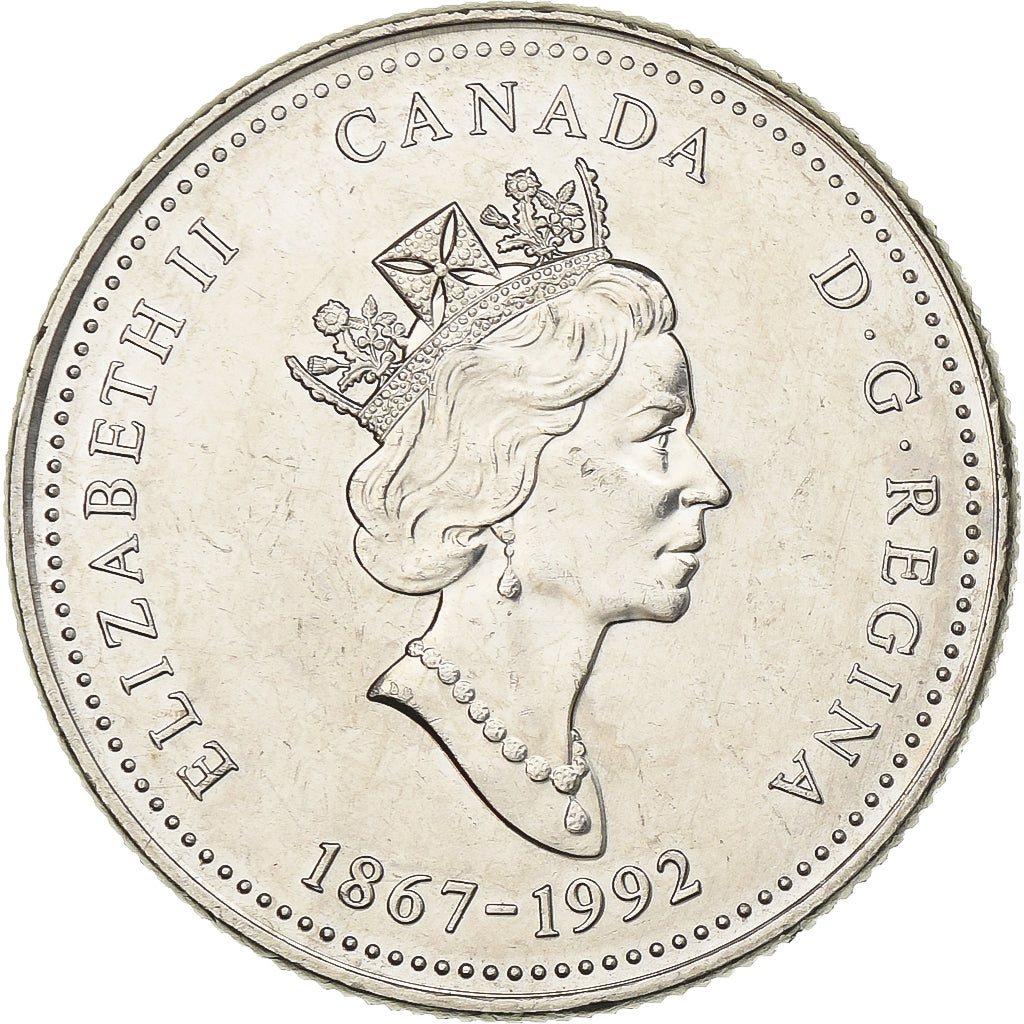 Canada, Elizabeth II, 25 Cents, 1992, Royal Canadian Mint, Nickel, PR, KM:221