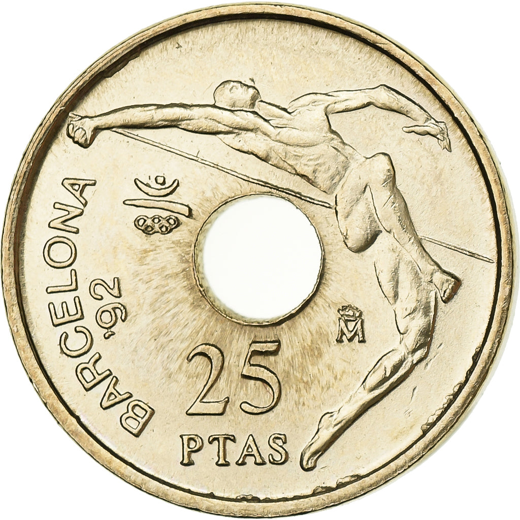 Spain, Juan Carlos I, 25 Pesetas, 1990, Madrid, Aluminum-Bronze, AU(55-58)