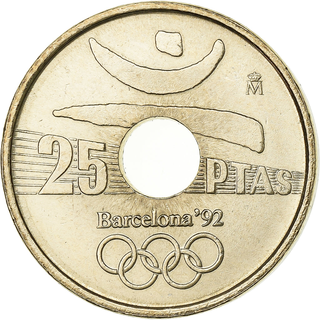 Spain, Juan Carlos I, 25 Pesetas, 1990, Madrid, Aluminum-Bronze, AU(55-58)