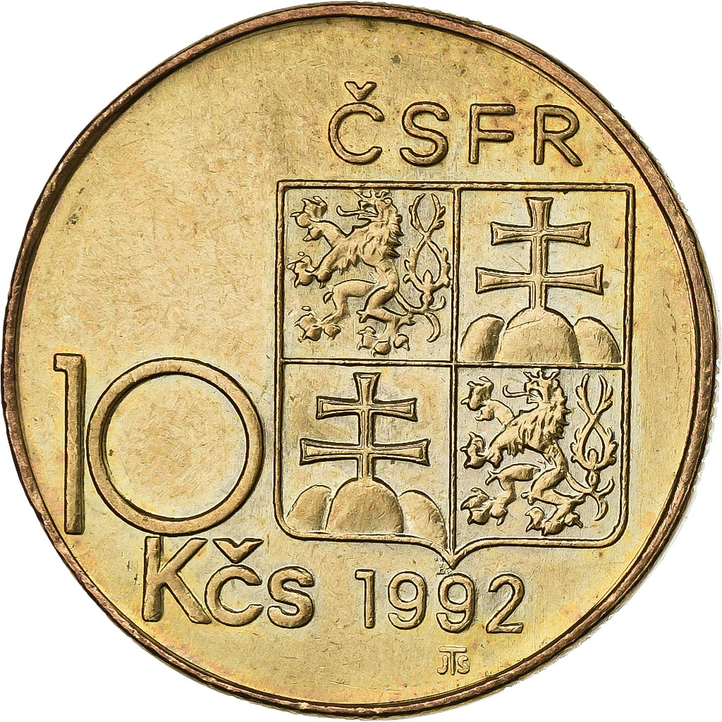 Tchécoslovaquie, 10 Korun, 1992, Nickel-Bronze, SUP, KM:159