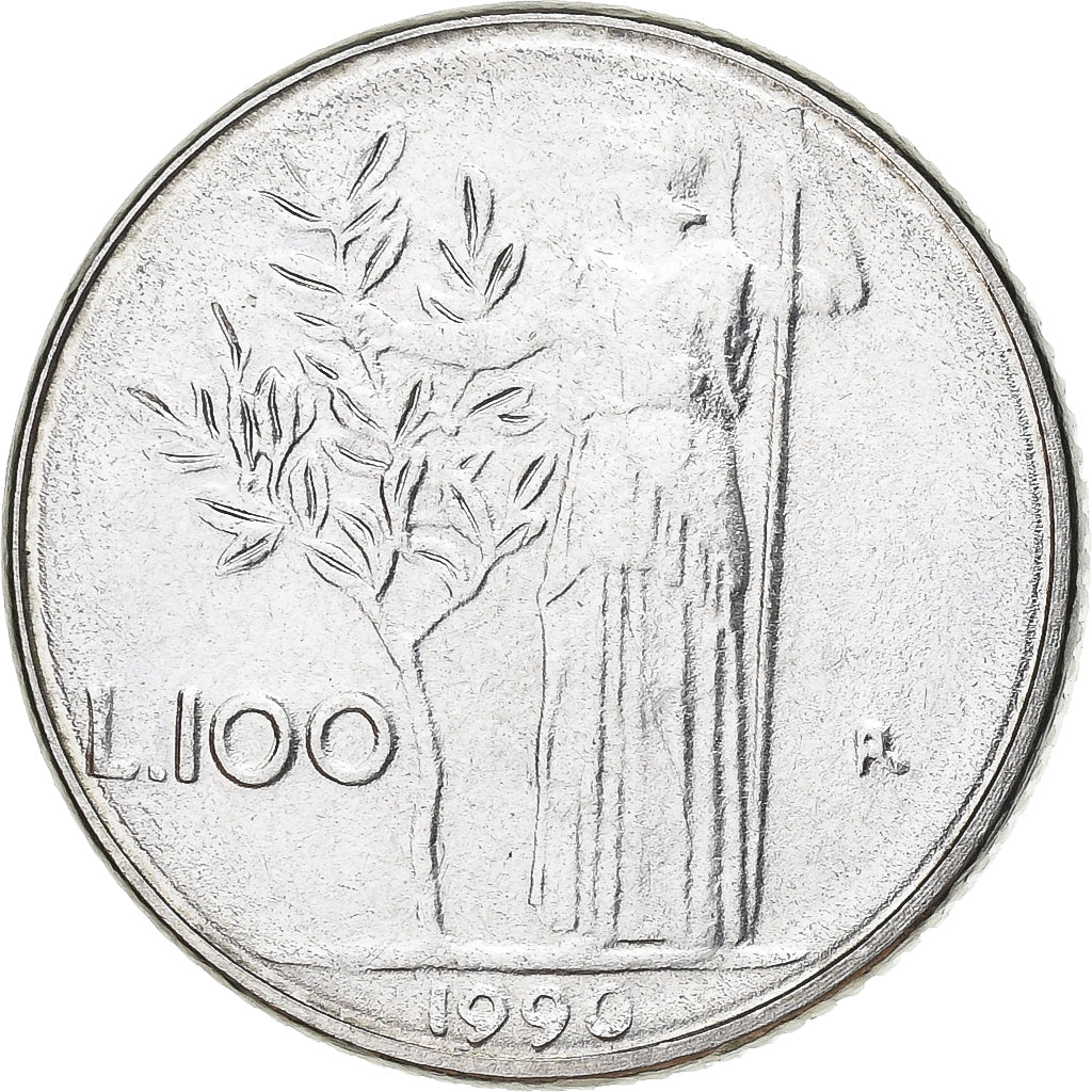 Italie, 100 Lire, 1990, Rome, Acier inoxydable, SUP, KM:96.2