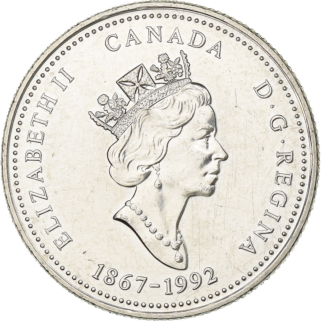 Canada, Elizabeth II, 25 Cents, 1992, Royal Canadian Mint, Nikiel, AU(55-58)