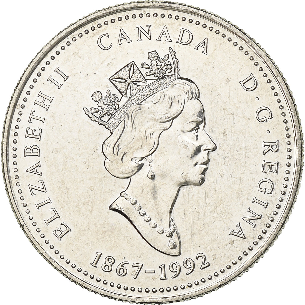 Canadá, Elizabeth II, 25 Cents, 1992, Royal Canadian Mint, Níquel, AU(55-58)