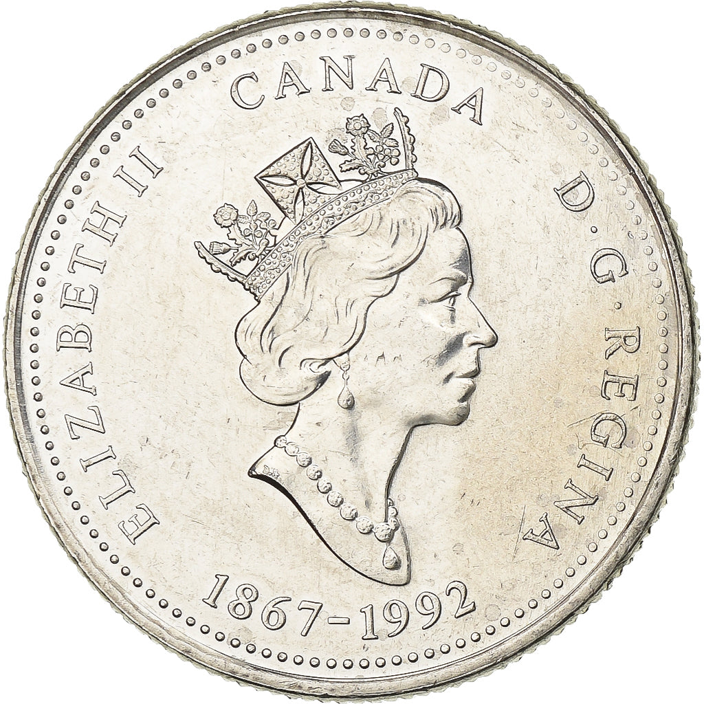 Canadá, Elizabeth II, 25 Cents, 1992, Royal Canadian Mint, Níquel, AU(55-58)