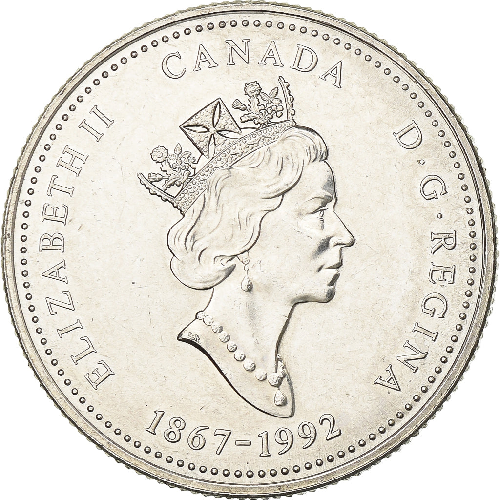 Canadá, Elizabeth II, 25 Cents, 1992, Royal Canadian Mint, Níquel, AU(55-58)
