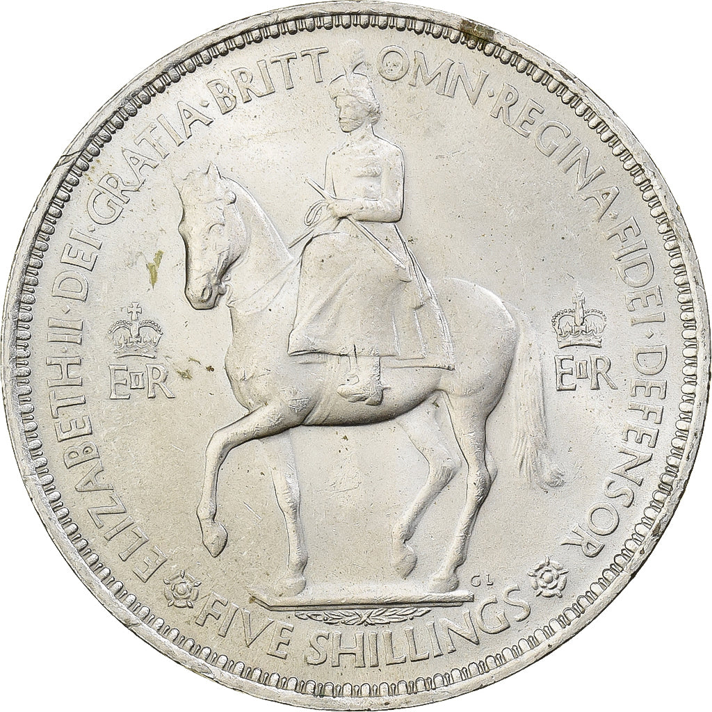 Groot Bretagne, Elizabeth II, Crown, 1953, Cupro-nikkel, PR, KM:894