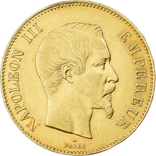 Francia, Napoleon III, 100 Francs, 1855, Paris, Oro, BB+, Gadoury:1135, KM:786.1