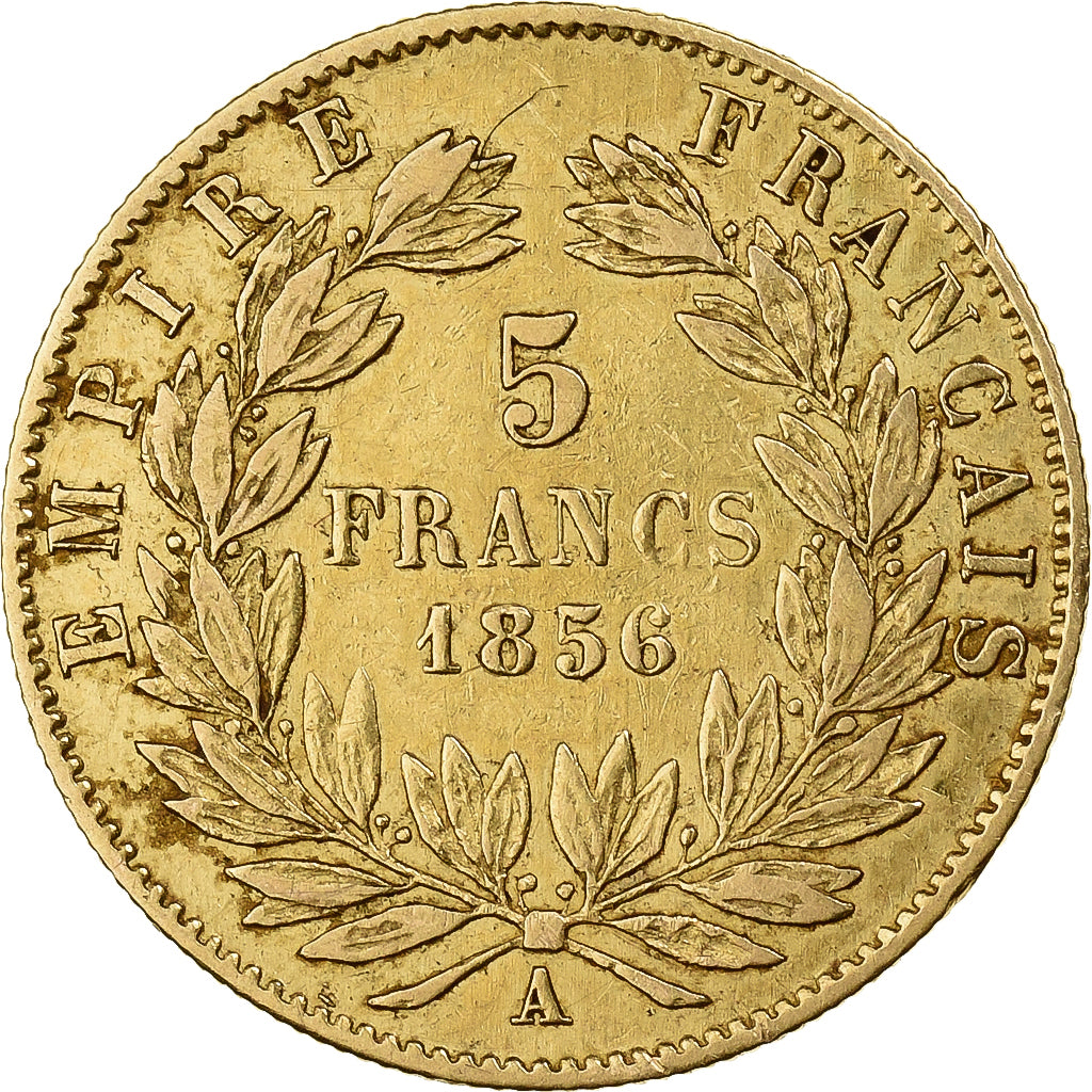 Frankreich, Napoleon III, 5 Francs, 1856, Paris, Gold, S+, Gadoury:1001