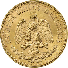 Mexico, 2 Pesos, 1945, Mexico City, Gold, AU(55-58), KM:461