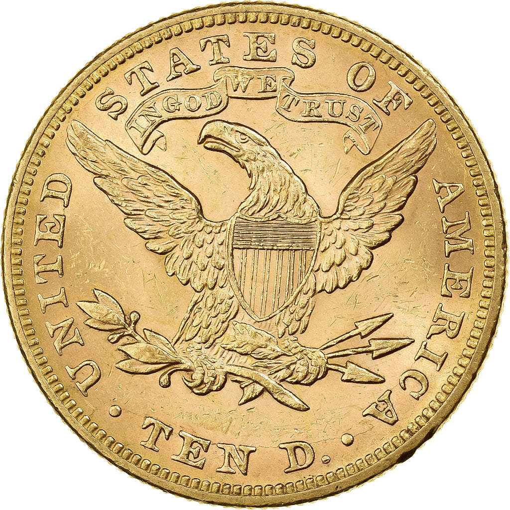 United States, $10, Eagle, Coronet Head, 1893, U.S. Mint, Gold, AU(50-53)