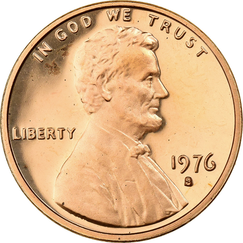 Estados Unidos da América, Cent, Lincoln, 1976, U.S. Mint, Proof, Latão