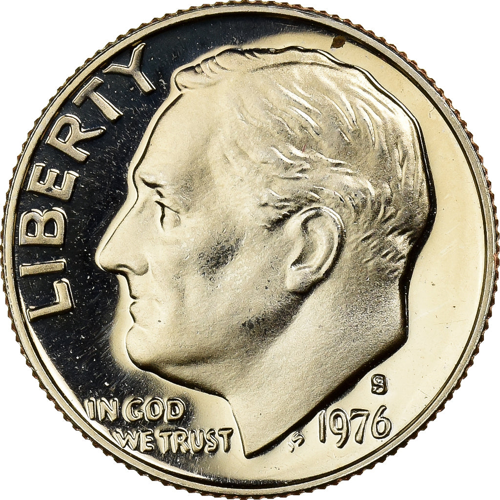 United States, Dime, Roosevelt, 1976, U.S. Mint, Proof, Copper-Nickel Clad