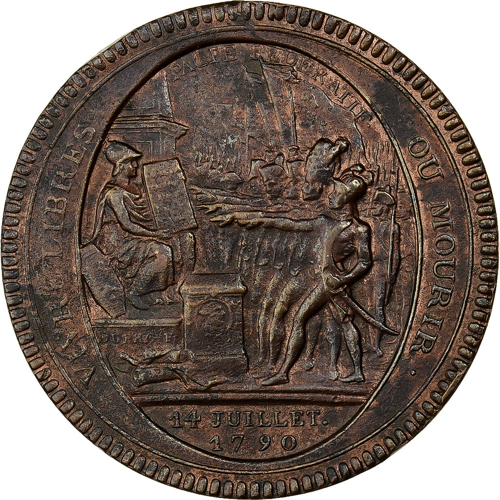 Francia, 5 Sols, 1792 / AN 4, Birmingham, Monneron, Bronzo, MB+, Brandon:223B