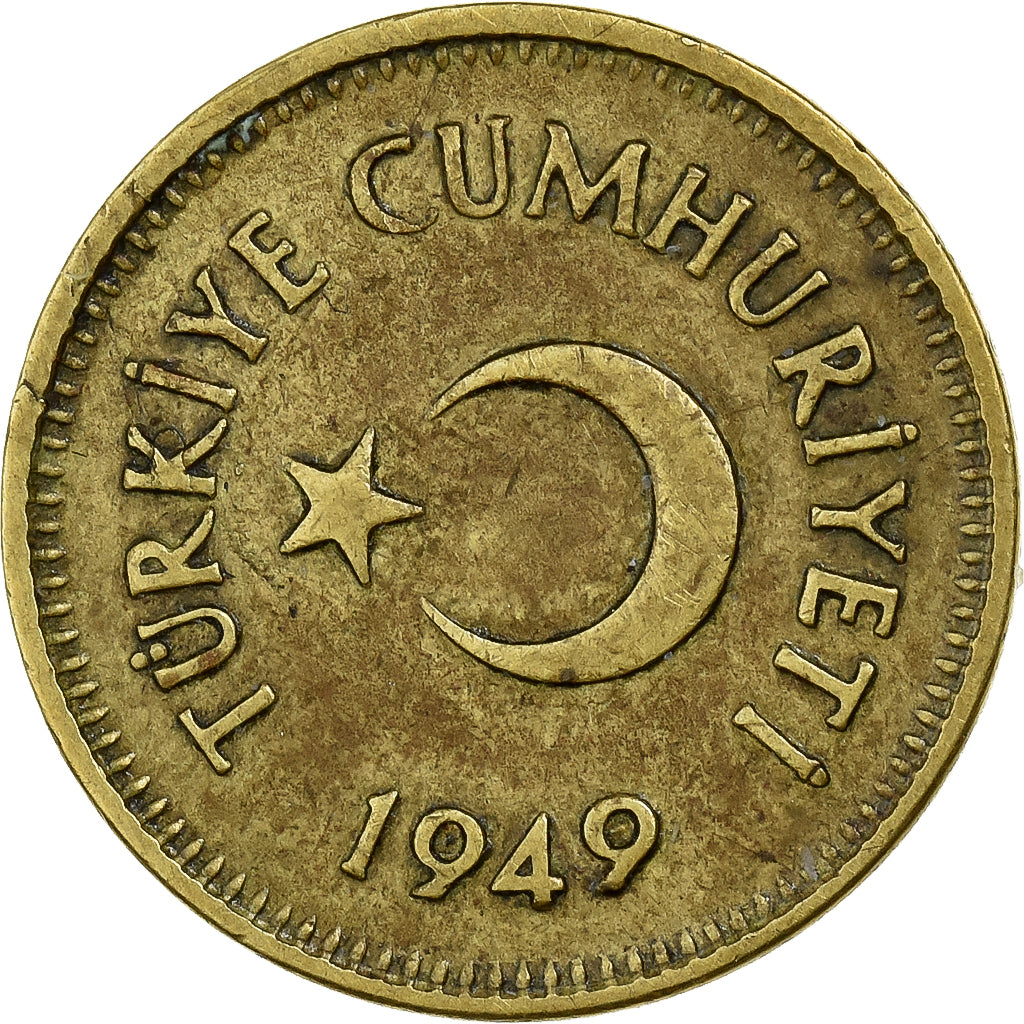 Turchia, 5 Kurus, 1949, Istanbul, Ottone, BB, KM:887
