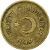 Turchia, 5 Kurus, 1949, Istanbul, Ottone, BB, KM:887
